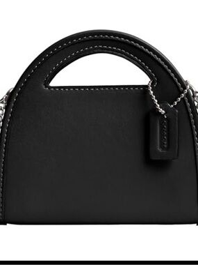Coach Black Mini Dome Satchel with Chain Accent